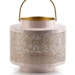 LALY latern metallist Gold pink 20x18cm sangaga