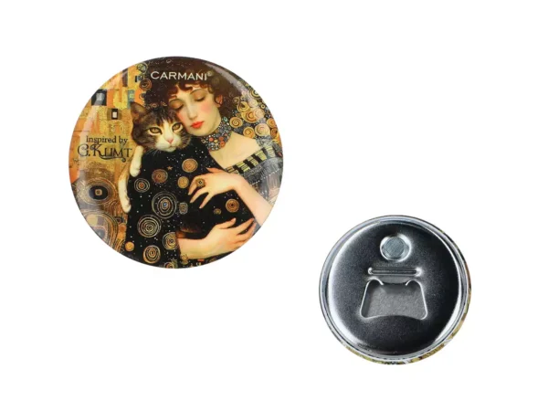 Magnet pudeliavaja G.Klimt Inspiratsioon kassiga d6cm