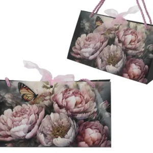 Kinkekott paeltega LOZANO Flowers 12x22cm 3tk.