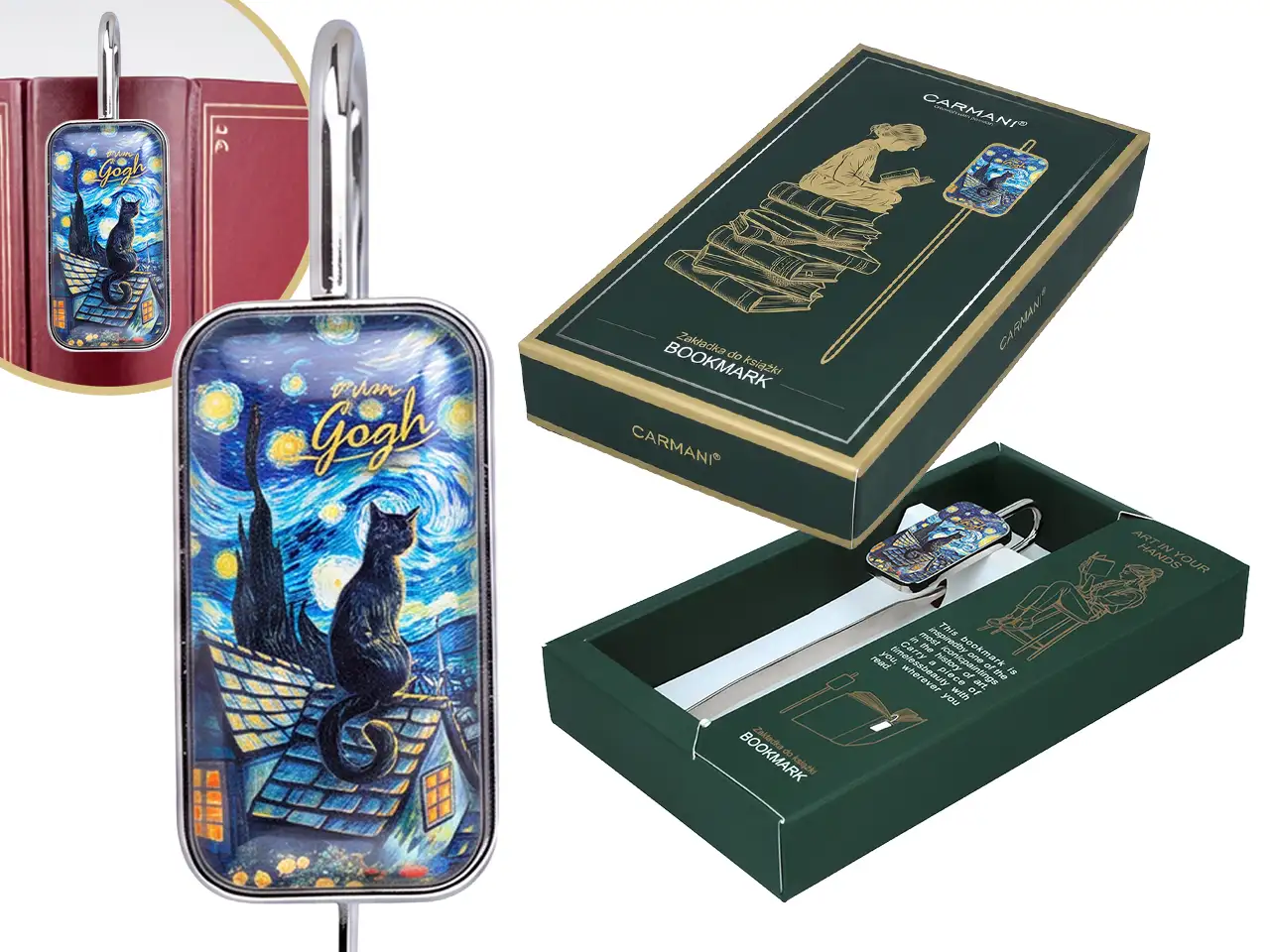 Raamatu järjehoidja Van Gogh Inspiratsioon Kassid 15cm