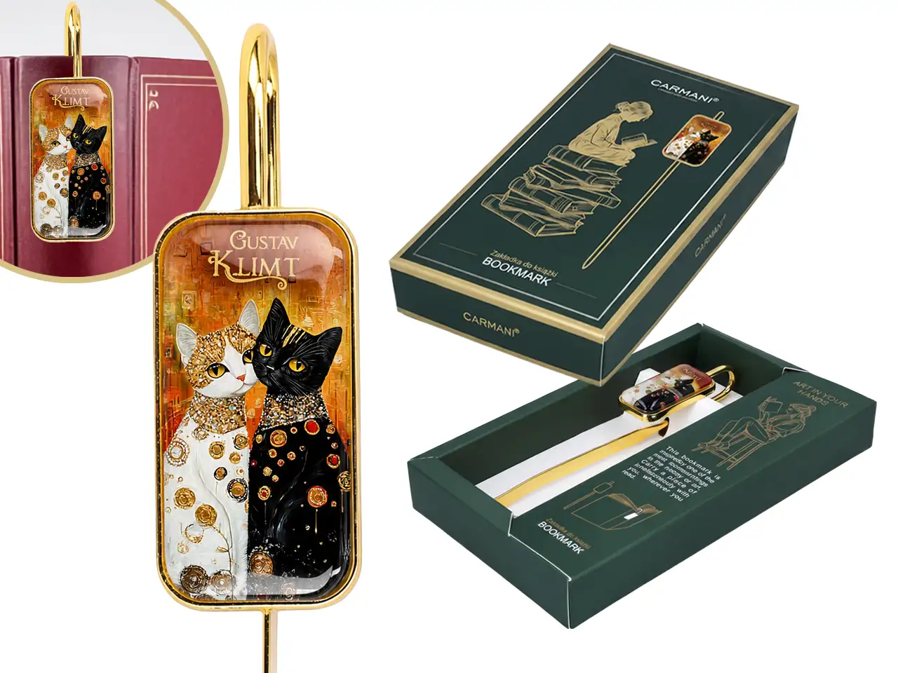 Raamatu järjehoidja G.Klimt Inspiratsioon Kassid 15cm