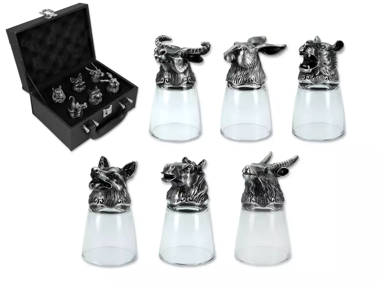 ZODIAK pitsid peadega 25ml 6tk. vana hõbe värvi, kohvris